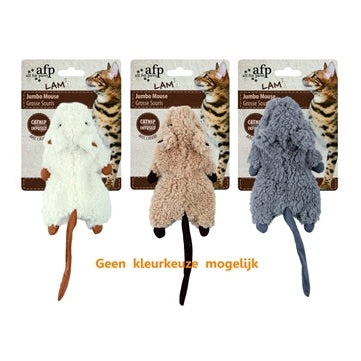 Afp Jumbo Muis Crinkle Lamswol Met Catnip Assorti