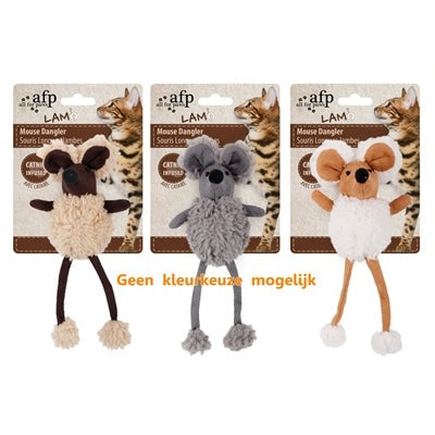 Afp Mouse Dangler Lamswol Met Catnip Assorti