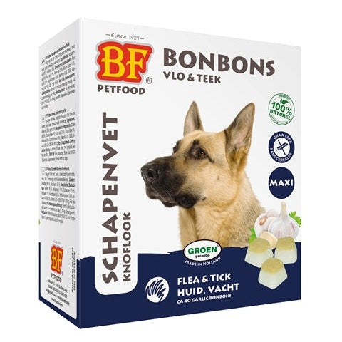Bf Petfood Schapenvet Maxi Bonbons Knoflook