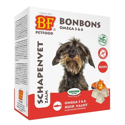 Bf Petfood Schapenvet Mini Bonbons Zalm