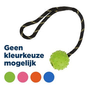 Happy Pet Tough Hondenspeelgoed Rubber Bal Touw Assorti