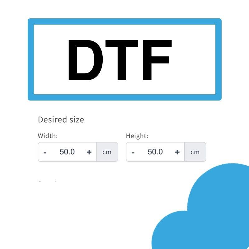 Live Product Options Dimension Upload DTF