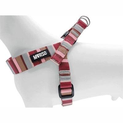 Morso Mini Hondentuig Verstelbaar Gerecycled Skyline Rood / Roze