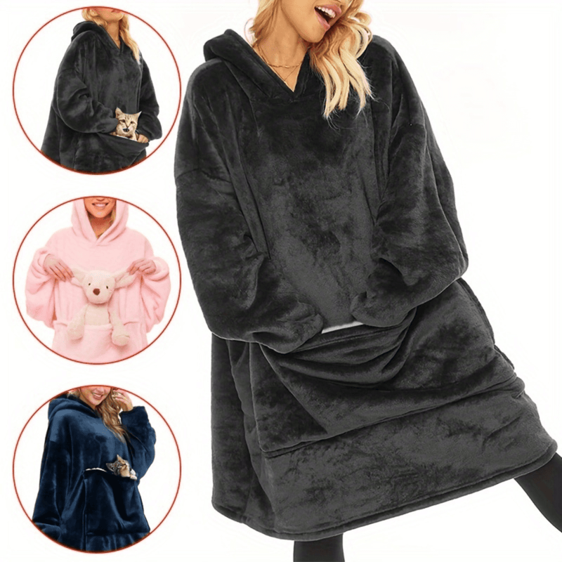 Oversized Snuggle Hoodie Deken met Buidelzakken