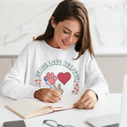 Sweater Dames Peace Love Respect met Hondenpootjes en Hondenbotjes