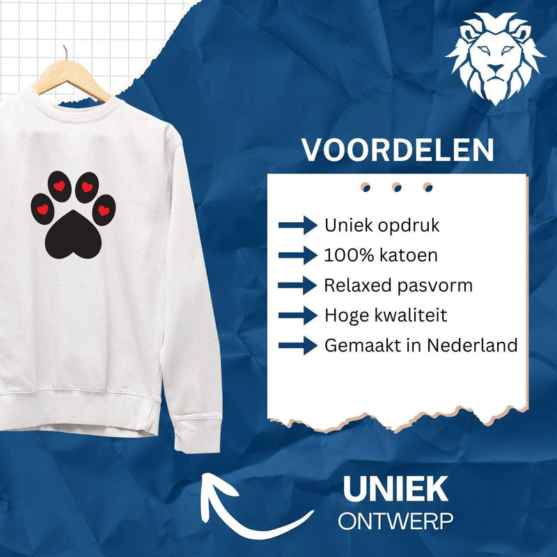 Sweater Hondenpoot met Hartjes