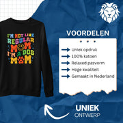Sweater I'm Not Like Regular Mom I'm A Dog Mom Kleurrijk