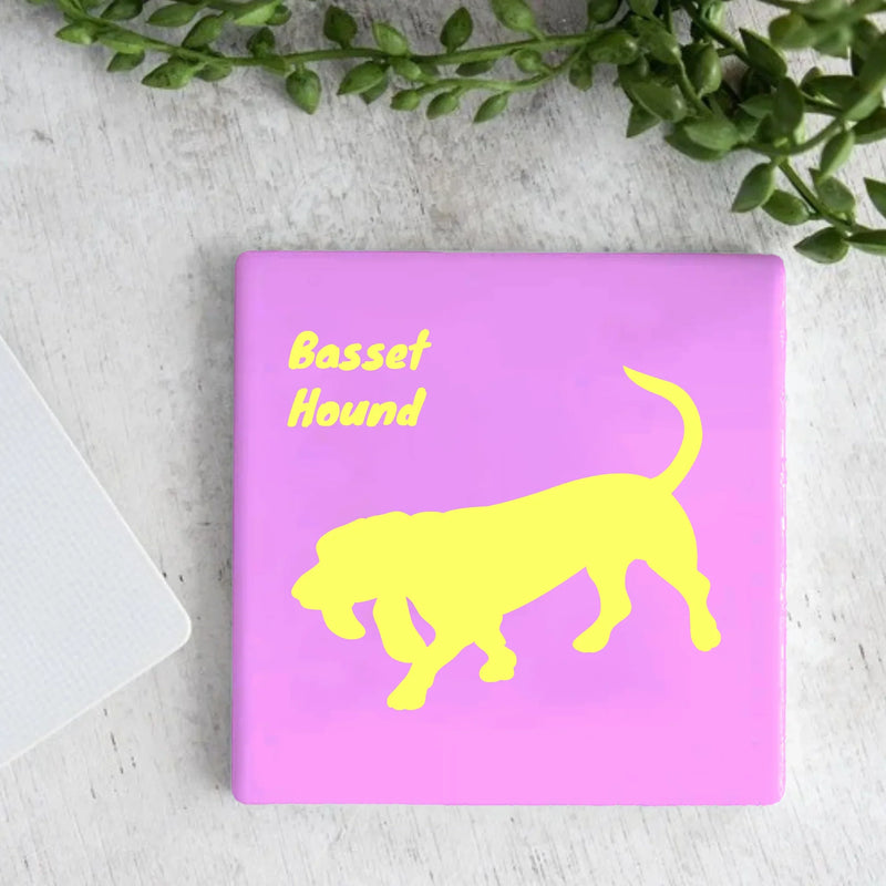 Tegel met Tekst - Basset Hound