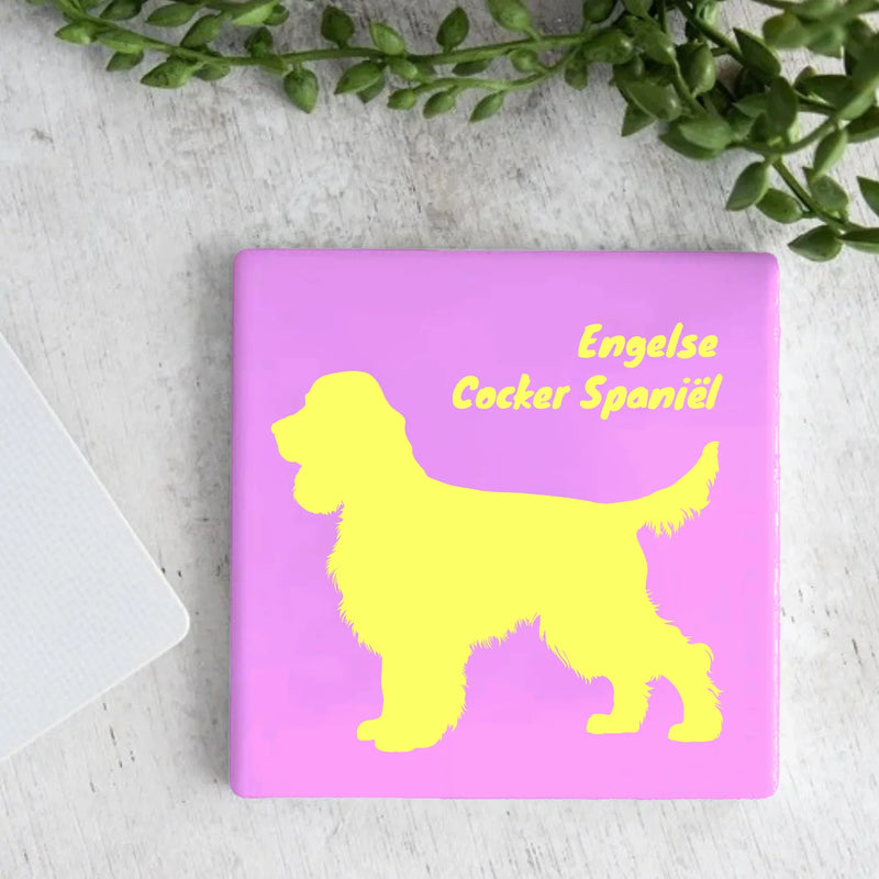Tegel met Tekst - Engelse cockerspaniël