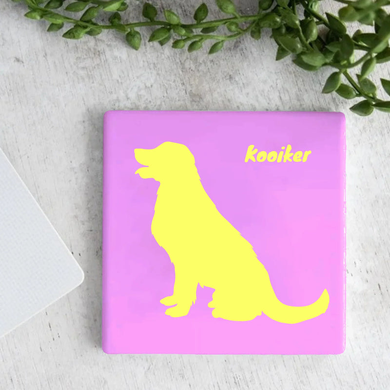 Tegel met Tekst Kooikerhondje