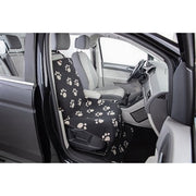 Trixie Autodeken Pootprint Nylon / Fleece Zwart / Beige