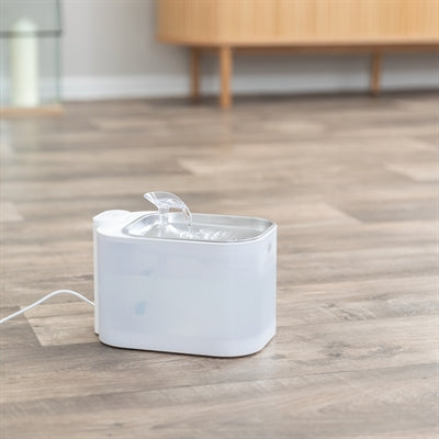 Trixie Drinkfontein Aqua Square Kunststof / Rvs Wit 23,5X16X15,5 Cm