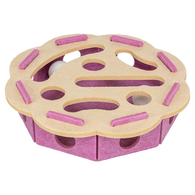 Trixie Hole'n'roll Bloem Vilt Roze / Beige