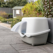 Trixie Kattenbak Davio Top Outdoor Met Kap Grijs / Wit