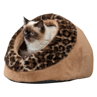 Trixie Kattenmand Iglo Leo Soft Pluche Bruin / Panterprint