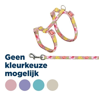 Trixie Kattentuigje Met Riem Bloemen Motief Assorti 27-45X1 Cm