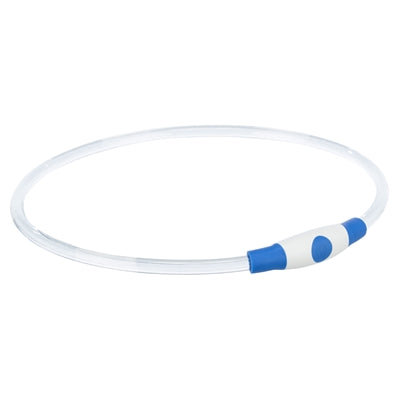 Trixie Lichtgevende Halsband Usb Flash Light Oplaadbaar Tpu Blauw