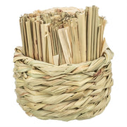 Trixie Mand Gras Met Hooi / Maisbladeren / Houten Stokjes