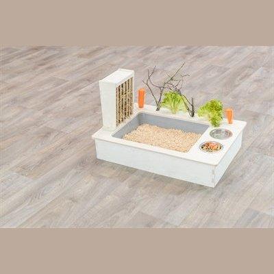 Trixie Voederstation Met Voerbak / Waterbak / Hooiruif Hout Naturel