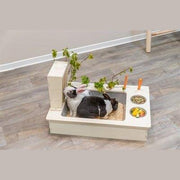 Trixie Voederstation Met Voerbak / Waterbak / Hooiruif Hout Naturel