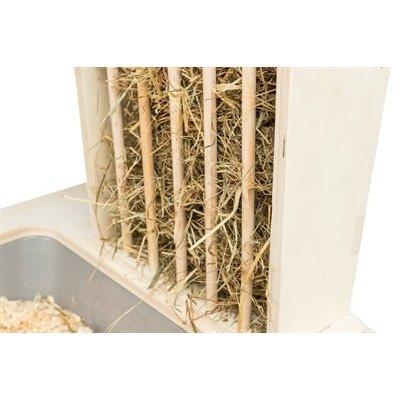 Trixie Voederstation Met Voerbak / Waterbak / Hooiruif Hout Naturel