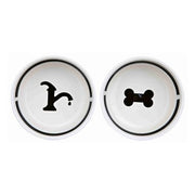 Trixie Voerbak / Drinkbak Set Eat On Your Feet Wit / Zwart