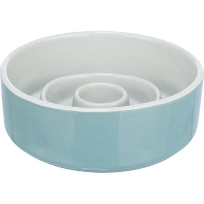 Trixie Voerbak Slowfeeding Keramiek Grijs / Blauw