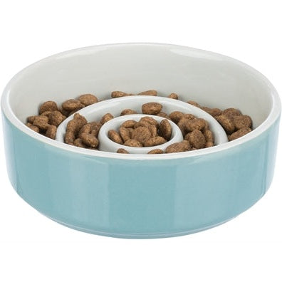 Trixie Voerbak Slowfeeding Keramiek Grijs / Blauw