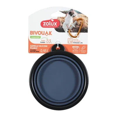 Zolux Bvk Voerbak Opvouwbaar Siliconen Blauw