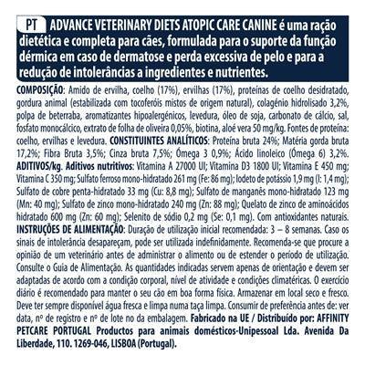 Advance Veterinary Diet Dog Atopic Gevoelige Huid Graanvrij / Derma