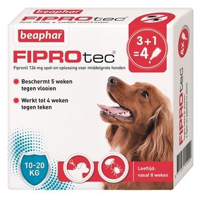 Beaphar Fiprotec Hond Tegen Teken En Vlooien-HOND-BEAPHAR-10-20 KG 3+1 PIP (387363)-Dogzoo