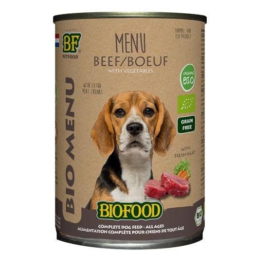 Biofood Organic Hond Rund Menu Blik 400 GR (12 stuks)-HOND-BIOFOOD-Dogzoo