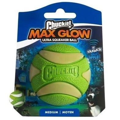 Chuckit Max Glow Ultra Squeekerbal Groen 6 CM - Dogzoo