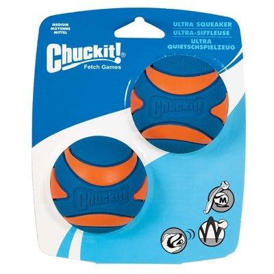 Chuckit Ultra Squeaker Bal-HOND-CHUCKIT-MEDIUM 6 CM 2-PACK (380086)-Dogzoo