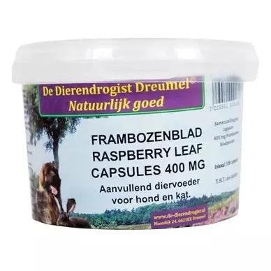 Dierendrogist Frambozenblad Capsules 400 Mg 100 ST - Dogzoo