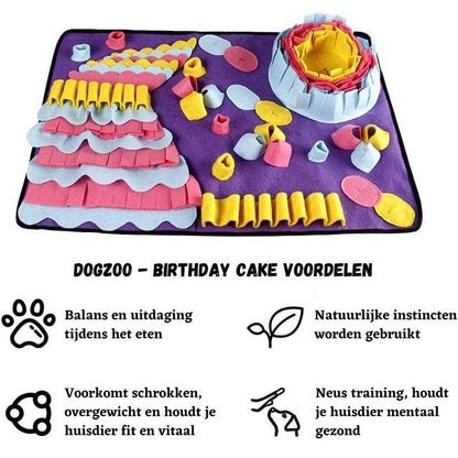 Dogzoo - Snuffelmat XXL Purple Birthday Cake 70X50 CM - Dogzoo