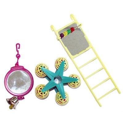 Happy Pet Bird Toy Mp Spiegel/Ladder/Carousel 20X9X4 CM - Dogzoo