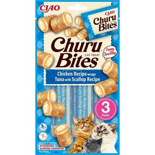 Inaba Churu Bites Cat Chicken Recipe Wraps Tuna With Scallop Recipe 3X10 GR - Dogzoo
