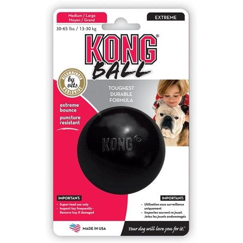Kong Extreme Rubber Bal Zwart-HOND-KONG-MEDIUM 7,5X7,5X7,5 CM (83424)-Dogzoo