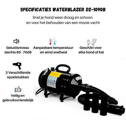 Krachtige stille waterblazer DZ-1090B - 2600 watt - Dogzoo