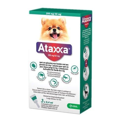 Krka Ataxxa Spot On Hond-HOND-KRKA-<4 KG 200 MG/40 MG 3 PIP (409905)-Dogzoo