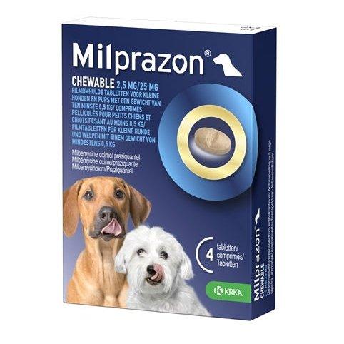 Krka Milprazon Ontwormingstabletten Hond-HOND-KRKA->0,5 KG 2,5 MG/25 MG 4 TBL (409910)-Dogzoo