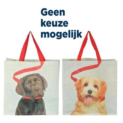 Merkloos Boodschappentas Hond Aan Riem Assorti - Dogzoo