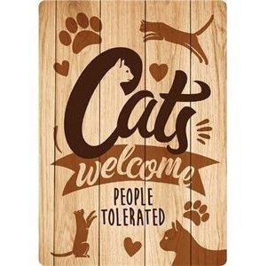 Plenty Gifts Waakbord Blik Cats Welcome People Tolerated