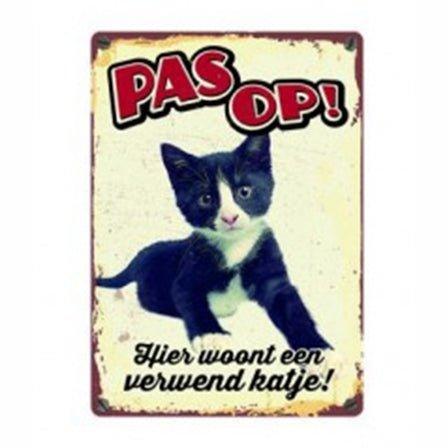 Plenty Gifts Waakbord Blik Verwend Katje