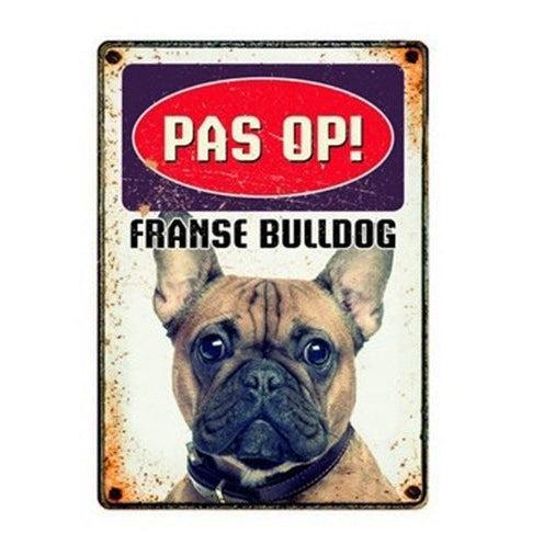 Plenty Gifts Waakbord Blik Franse Bulldog 15X21 CM-HOND-PLENTY GIFTS-Dogzoo