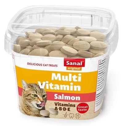 Sanal Cat Multi Vitamin Salmon Snacks Cup 100 GR - Dogzoo