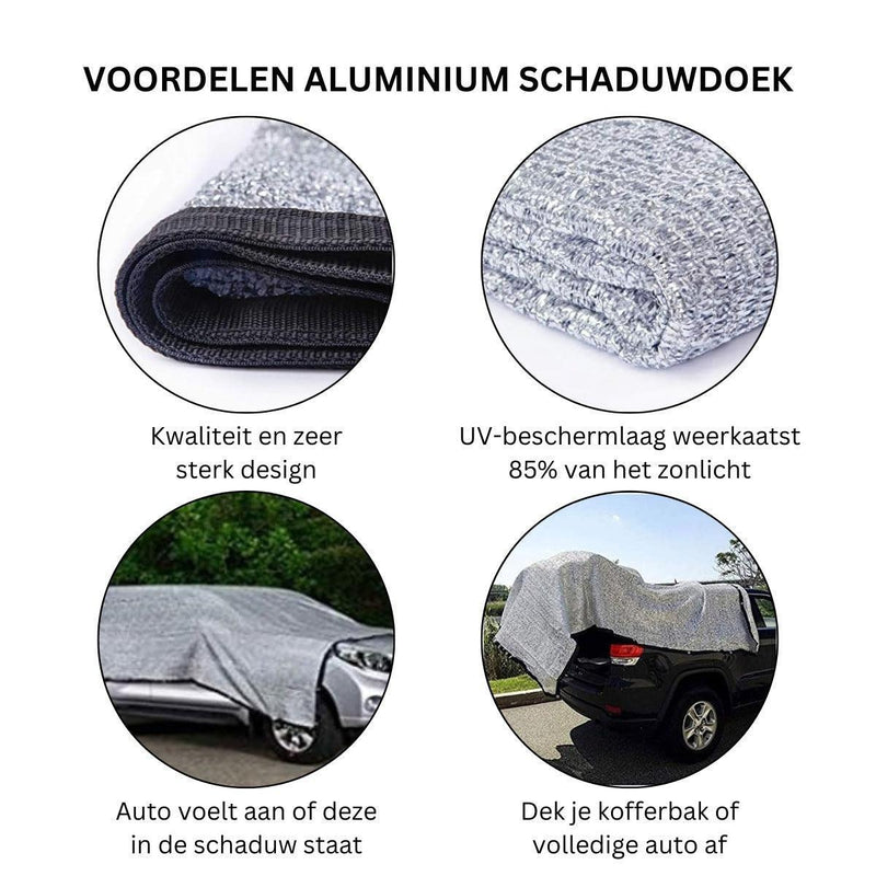 Schaduwdoek vierkant - Schaduwdoek rechthoek - Aluminium - Incl. magnetische haken - Zonnescherm - Zonnescherm auto