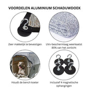 Schaduwdoek vierkant - Schaduwdoek rechthoek - Aluminium - Incl. magnetische haken - Zonnescherm - Zonnescherm auto