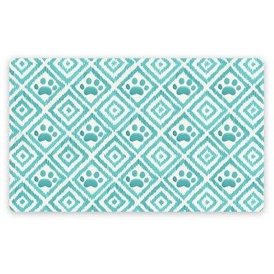 Tarhong Placemat Paw Ikat Turquoise Blauw 48,5X29 CM - Dogzoo